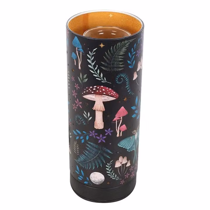 KDMD Dark Forest Print Electric Aroma Lamp in Black with Glass and Metal Tabletop Design – 3