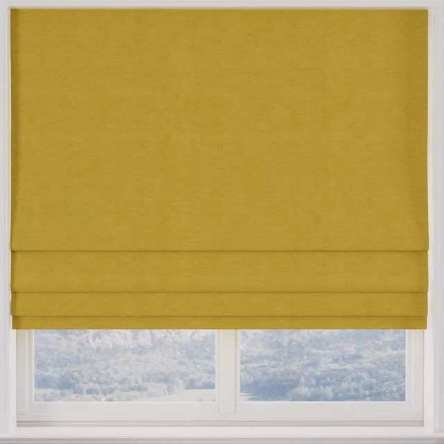 Kensington Made to Measure Blackout Roman Blind in Yellow Polyester