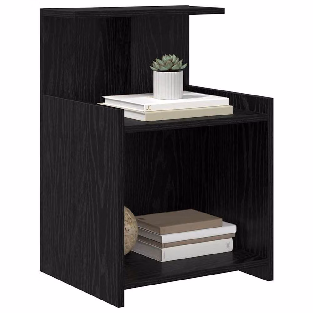 Berkfield Home 2-Pack Black Oak Bedside Cabinets, W/D/H: 40 x 35 x 60 cm – 3