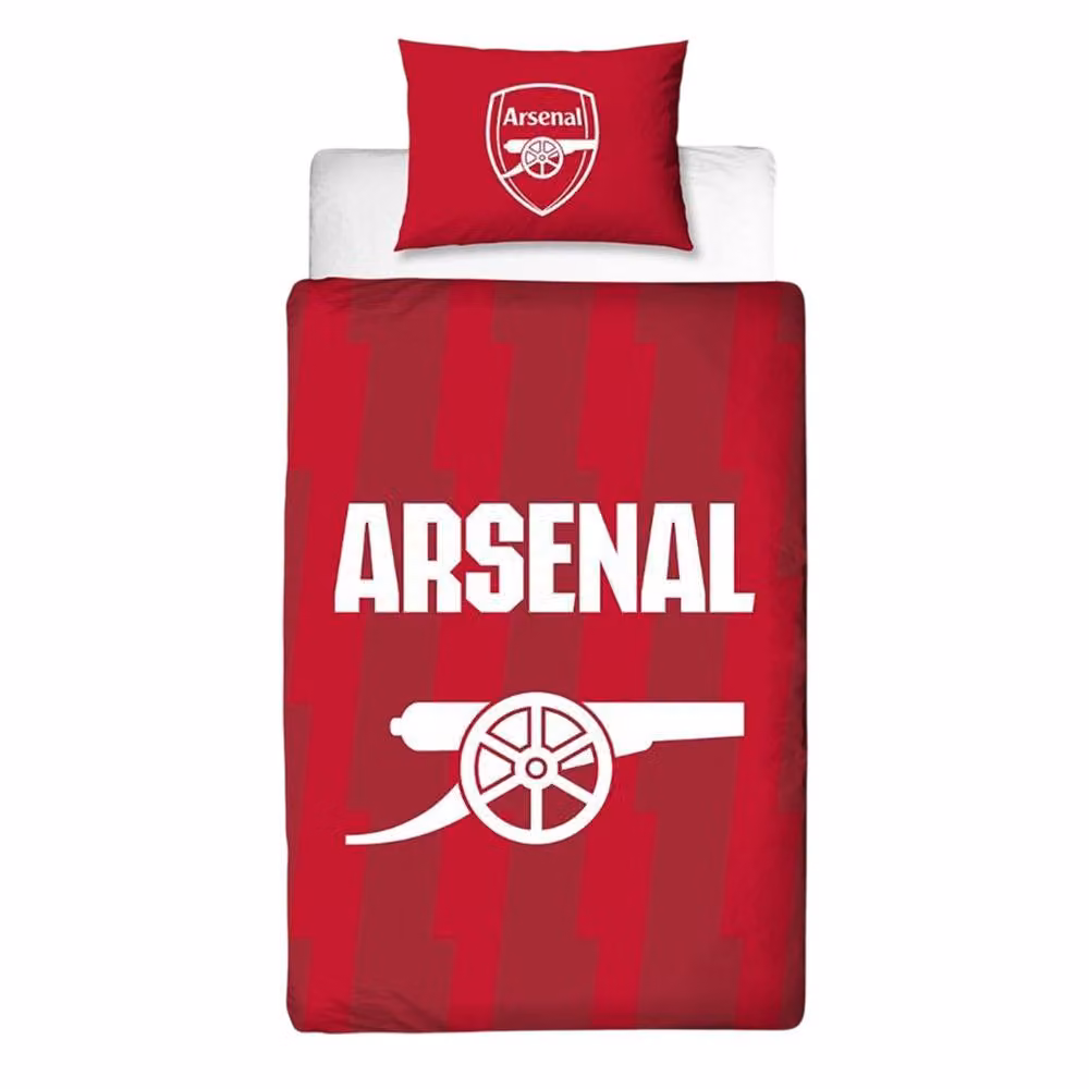 Arsenal FC Reversible Cotton Duvet Cover and Pillowcase Set in Red, W: 90 cm, D: 200 cm – 2