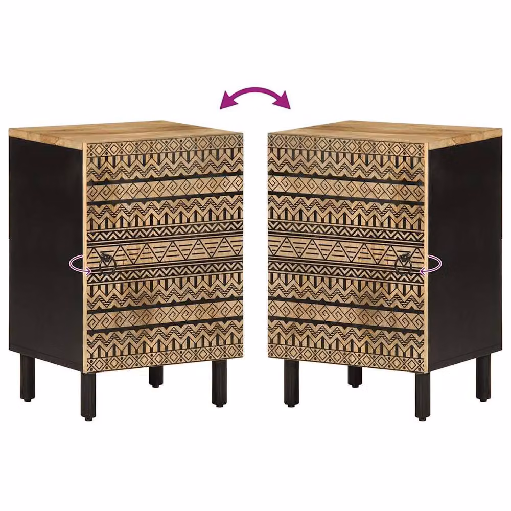 Berkfield Home Brown Mango Wood Bathroom Cabinet W/D/H: 38 x 33.5 x 58 cm – 5