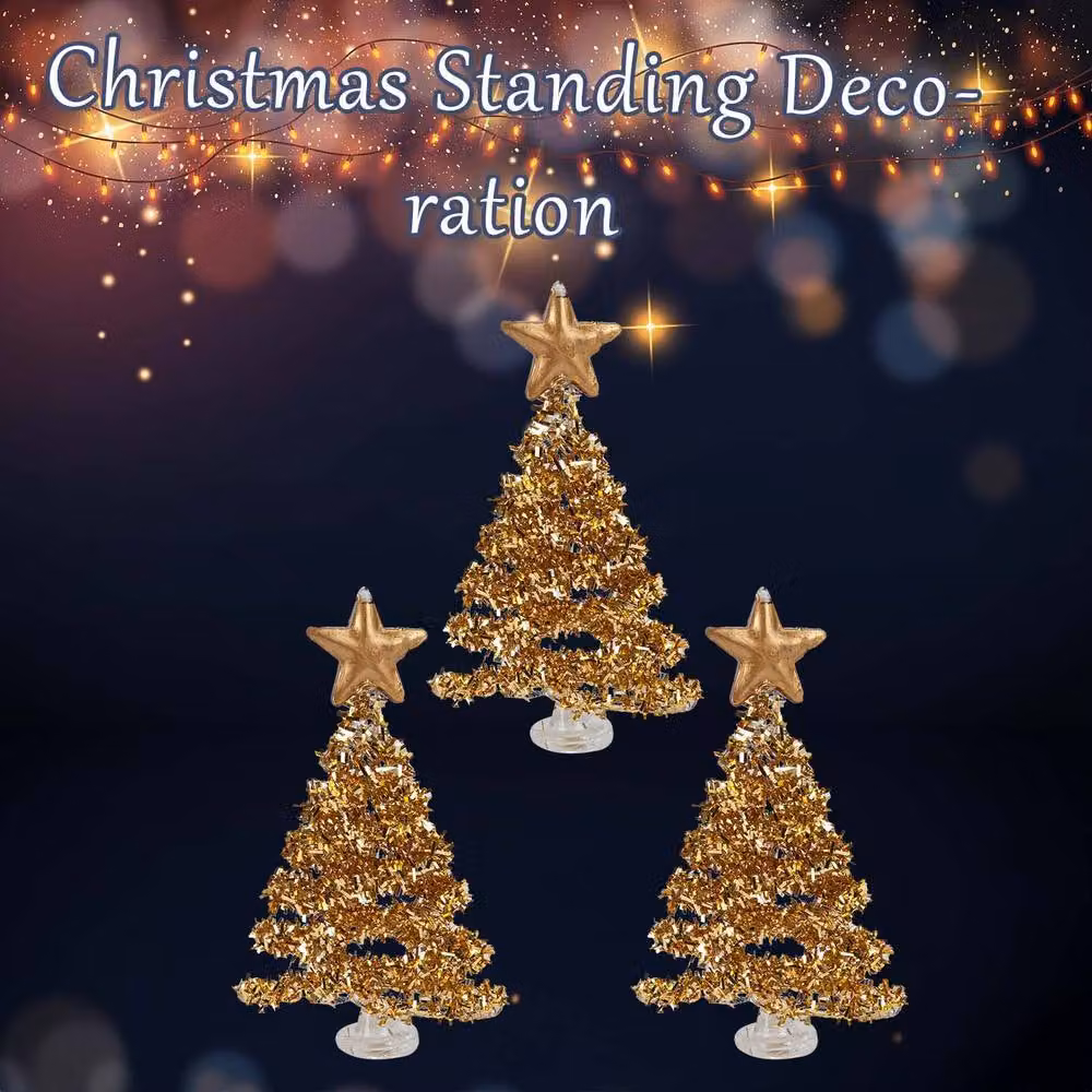 VFM e-Store Gold Glass Christmas Tree Star Decoration, H: 29 cm x W: 15 cm – 2