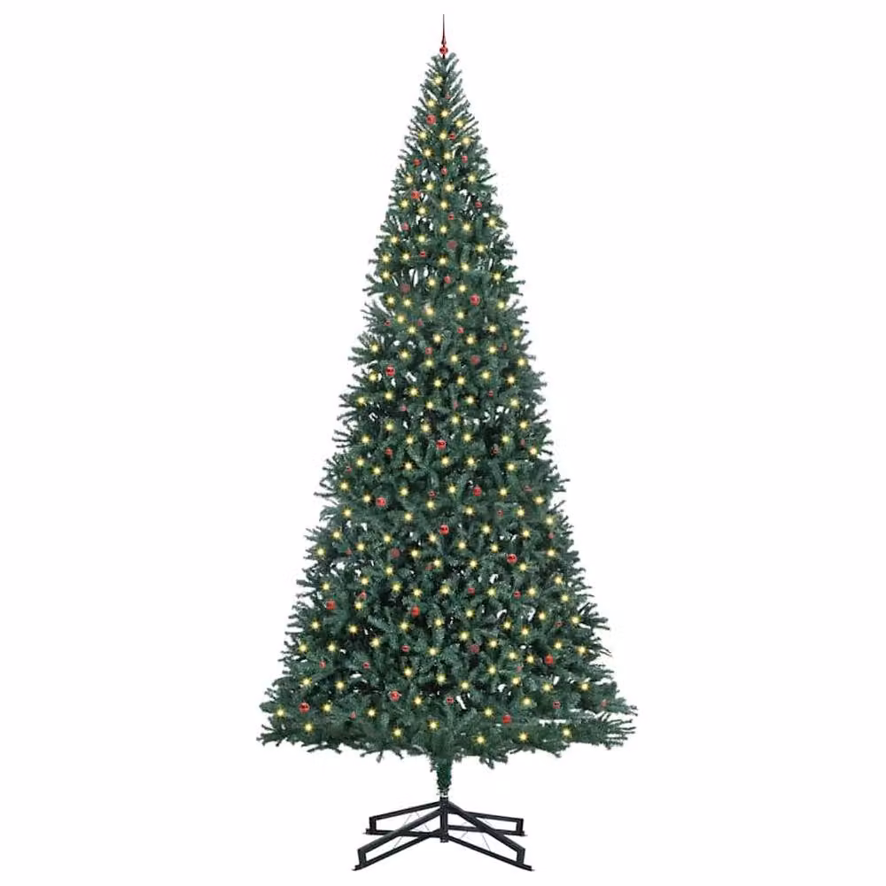 Berkfield Home Artificial Pre-lit Christmas Tree with Ball Set, Green, 500 cm – 2