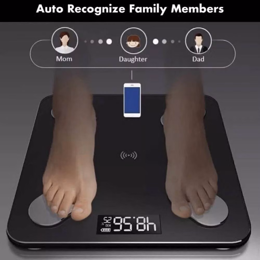 KORVIXA Rechargeable Digital Bathroom Scales with App Control and Bluetooth in Black – 2