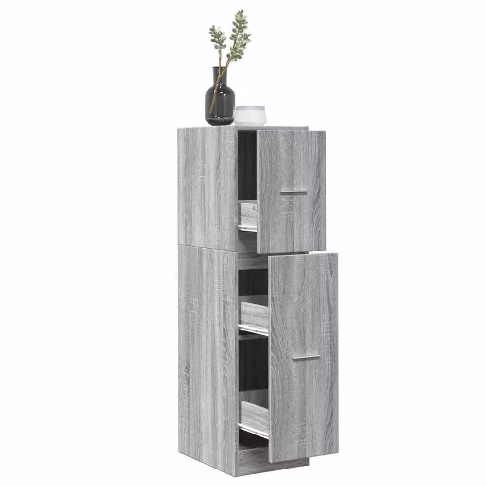 Berkfield Home Elegant Apothecary Cabinet in Grey Sonoma, W: 30 cm, D: 41 cm, H: 118 cm – 2