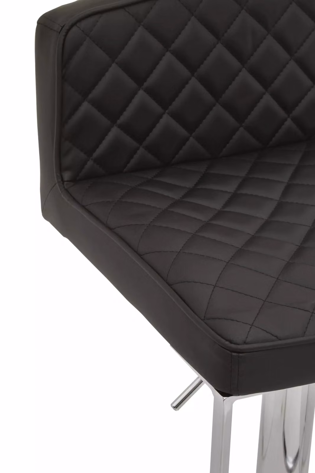 Orsina Modern Swivel Bar Stool with Square Metal Base in Black and Grey Synthetic Leather – 2