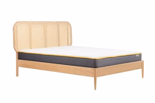 Birlea Calibra King Size Rattan Bed Frame in Oak and Brown