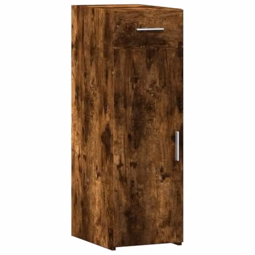 vidaXL Modern Sideboard in Smoked Oak, Brown Engineered Wood, W/D/H: 30 x 42.5 x 93 cm