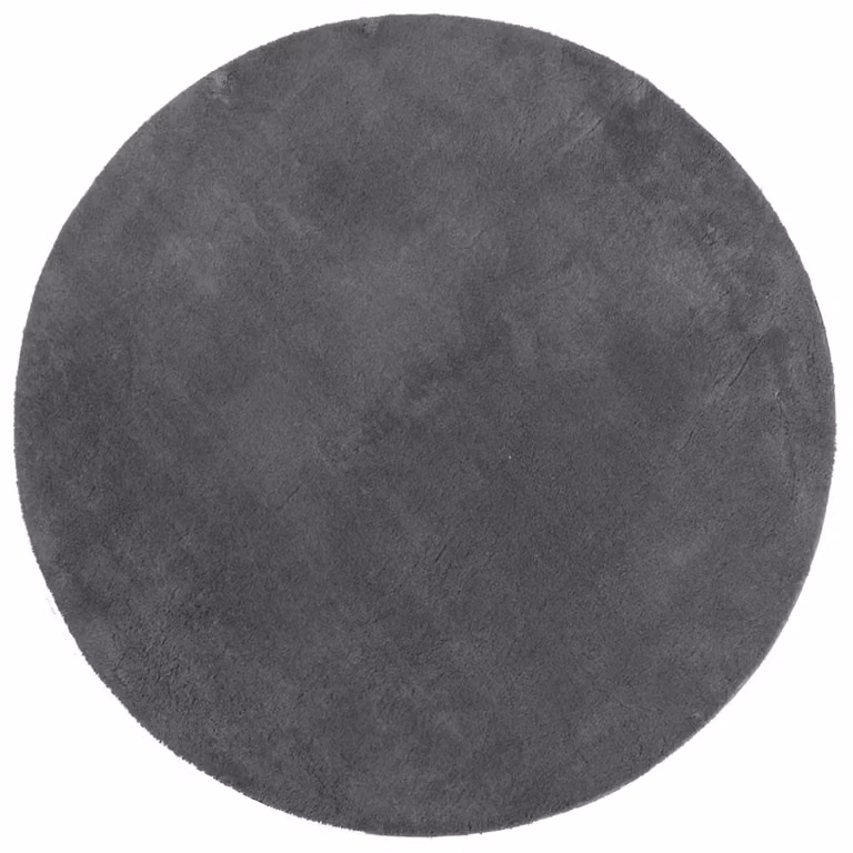 Berkfield Home Round Short Pile Soft and Washable Rug in Anthracite Black, Diameter: 200 cm
