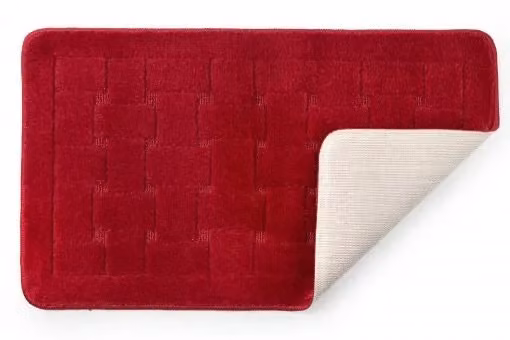 New Edge Blinds 2 Piece Red Bath Mat and WC Pedestal Mat Set, Width: 45 cm, Height: 75 cm – 2