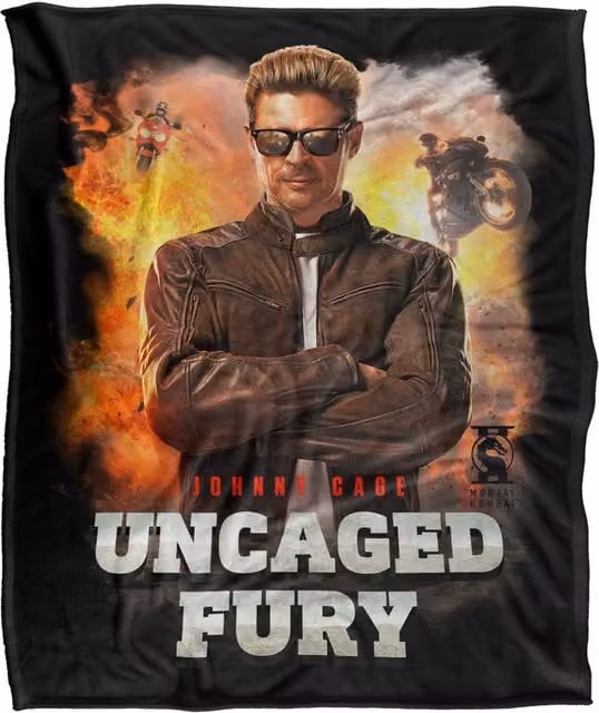 Warner Bros. Mortal Kombat 2 Johnny Cage Uncaged Fury Extra Large Silky Touch Super Soft Polyester Throw in Multicolour