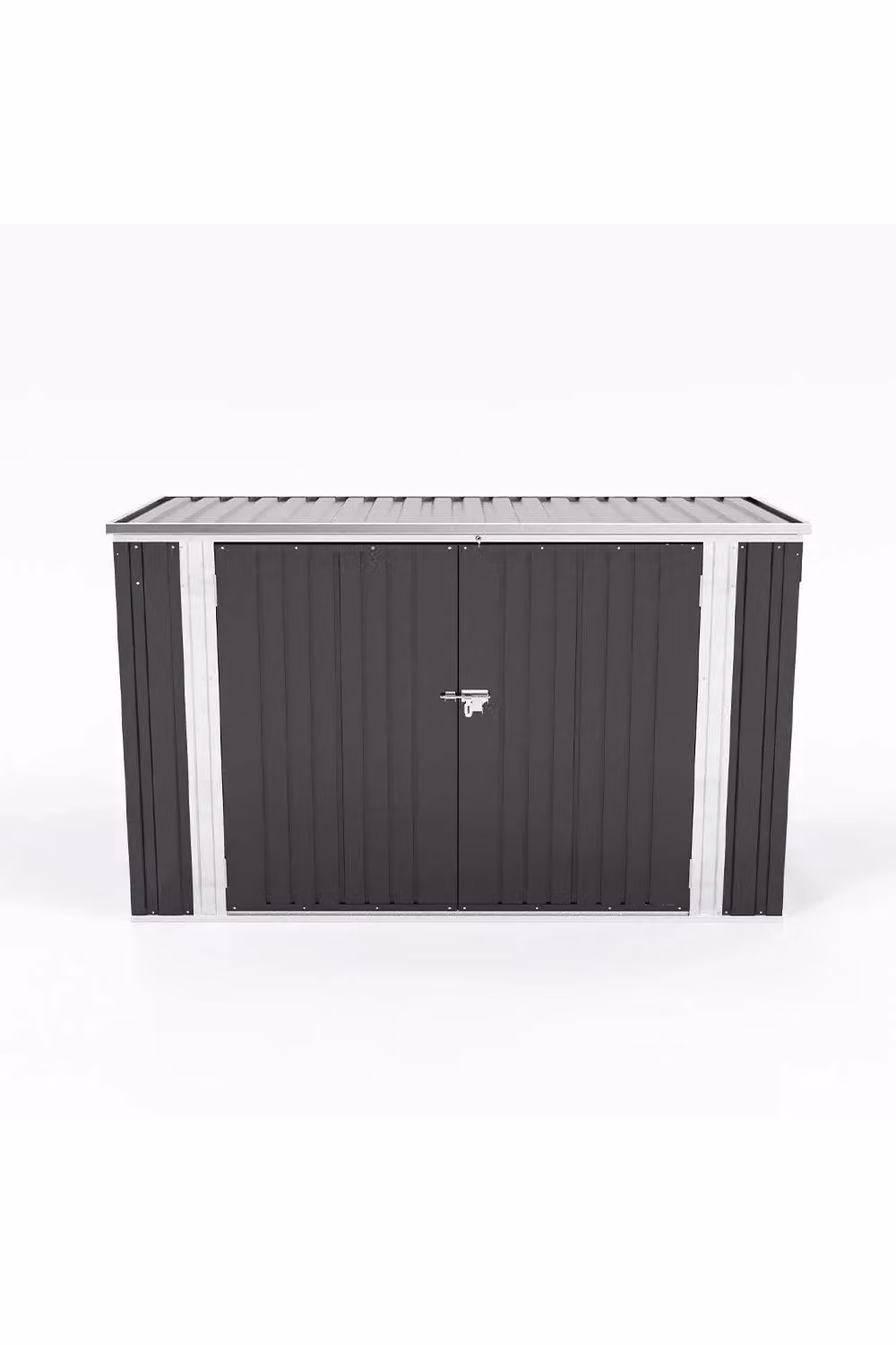 Garden Sanctuary Large Outdoor Steel Pent Bicycle Storage Shed in Black, W/D/H: 210 x 130 x 105 cm – 2