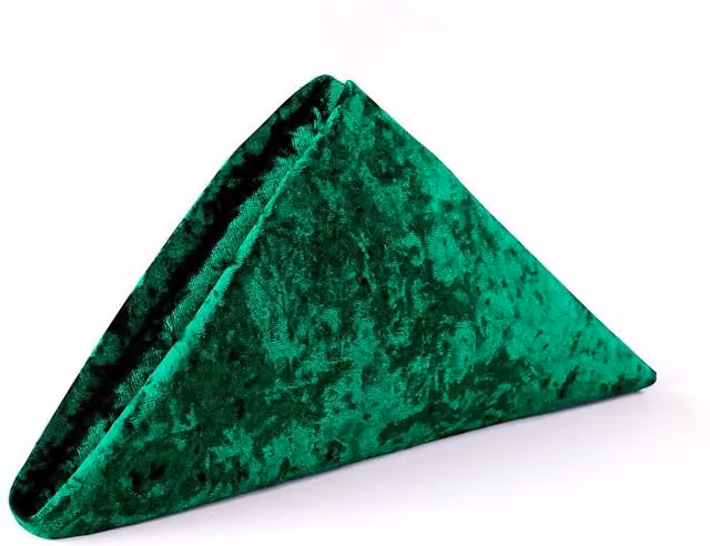Neel Blue Diamond Velvet Napkin in Bottle Green, 50 x 50 cm