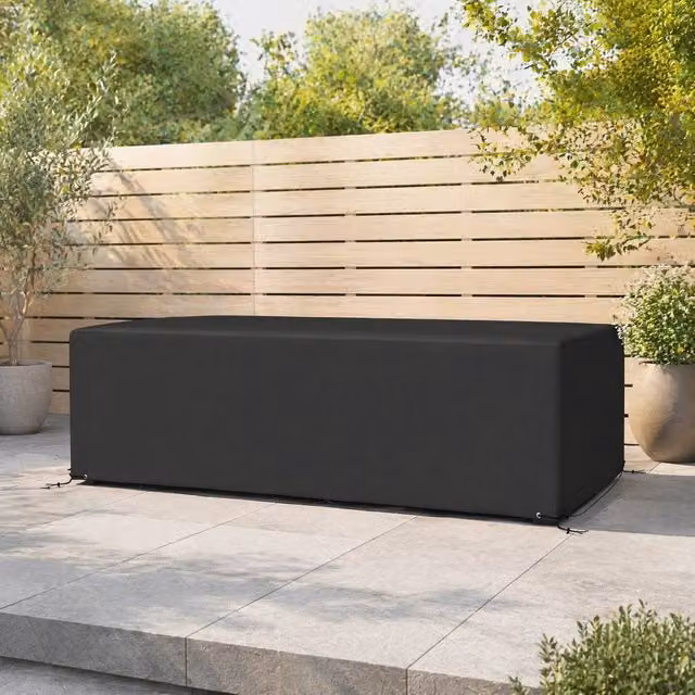 STILVORA Water-Repellent Oxford Fabric Garden Bench Cover in Black