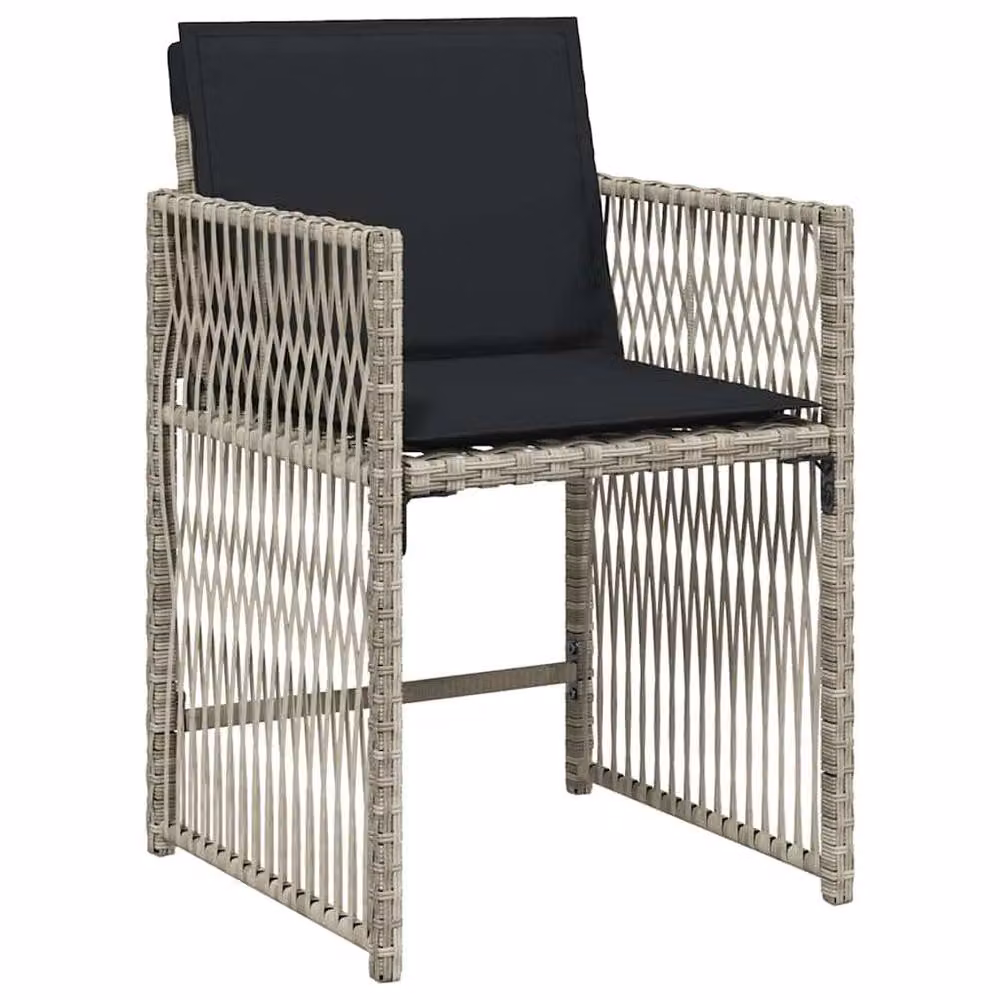 Berkfield Home 17 Piece Modern Poly Rattan Garden Dining Set with Cushions and Glass Tabletop in Grey – 3