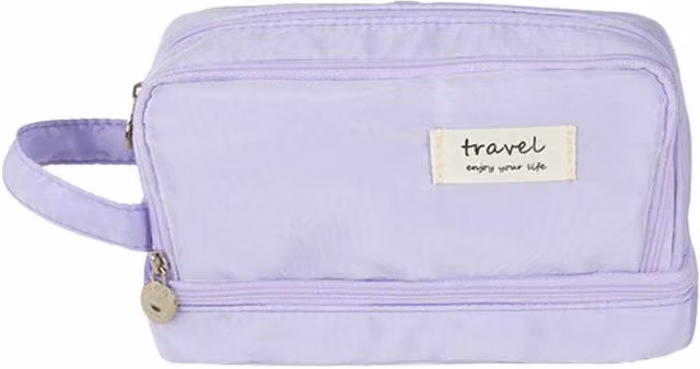 Jaoyeh Trading Ltd Large Capacity Purple Polyester Flat Pouch Pencil Case with Zip