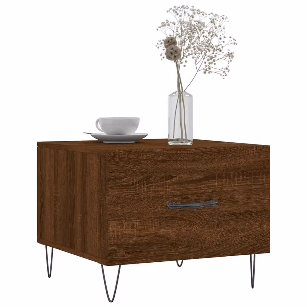 Berkfield Home Square Coffee Table in Brown Oak, W/D/H: 50 x 50 x 40 cm – 3