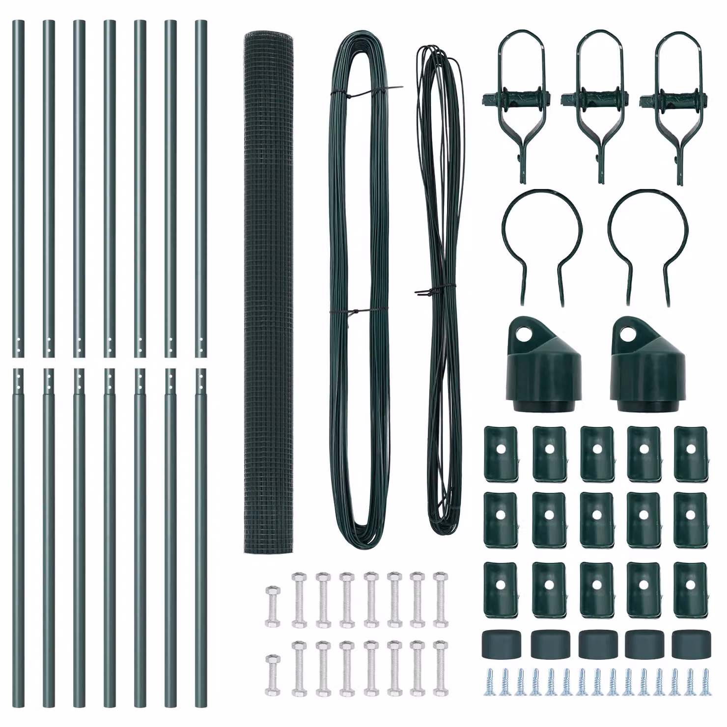 Berkfield Home Green Steel Welded Wire Fence with 7 Posts, W: 10 m, H: 1.6 m – 4