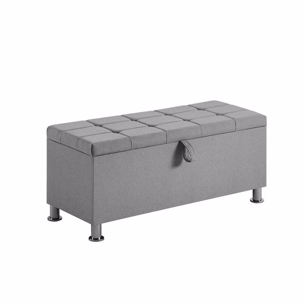 HD Designs Vida Designs Valencia Storage Ottoman in Light Grey – 2