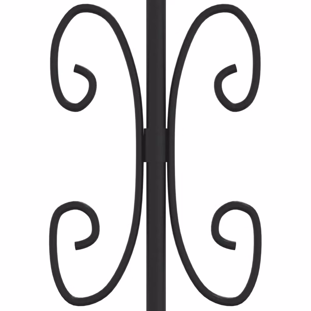 Berkfield Home Spear Top Fence Gate, Black Powder-coated Steel, W: 305 cm, H: 173 cm – 3