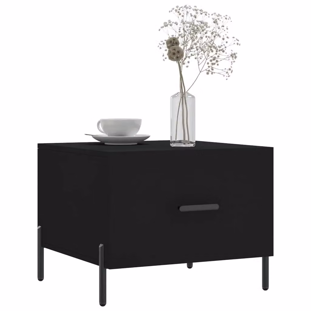 Berkfield Home Set of 2 Black Modern Square Coffee Tables, W/D/H: 50 x 50 x 40 cm – 3