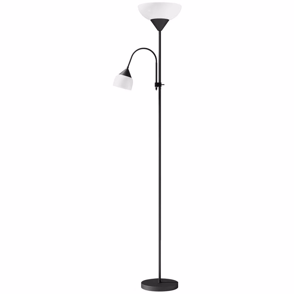Wyld Haus Rira Nido Black Metal Uplighter Floor Lamp with Adjustable Gooseneck – 2