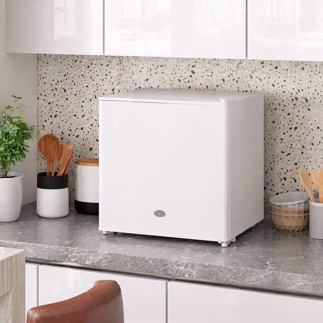 STILVORA 35L Mini Upright Compressor Freezer in White with Reversible Door