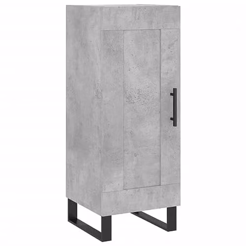 vidaXL Modern Sideboard in Concrete Grey, Engineered Wood, W/D/H: 34.5 x 34 x 90 cm – 1