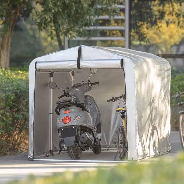 SoBuy Silver Outdoor Bicycle Shed, Height: 159 cm