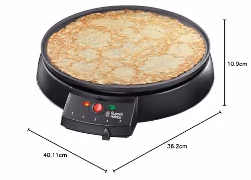 Russell Hobbs Electric Crepe and Pancake Maker, 1200W, Black, 30cm Non-stick Hotplate – 6