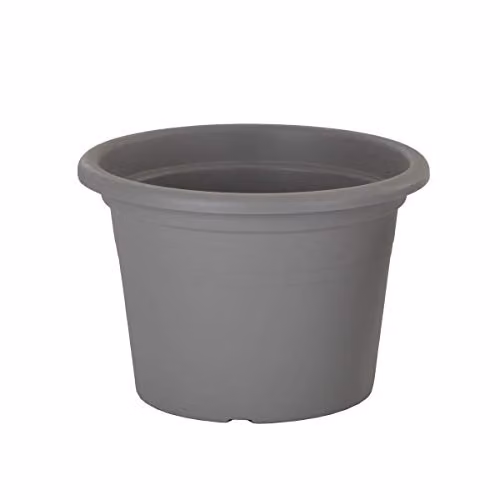 Gardenesque Eco Cylinder Recycled Plastic Grey Planter, 5 Pack, Diameter: 30 cm – 1