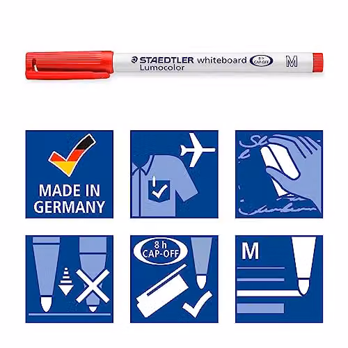 STAEDTLER 301 WP6 Whiteboard Pens, Multicolour, Pack of 6 – 2
