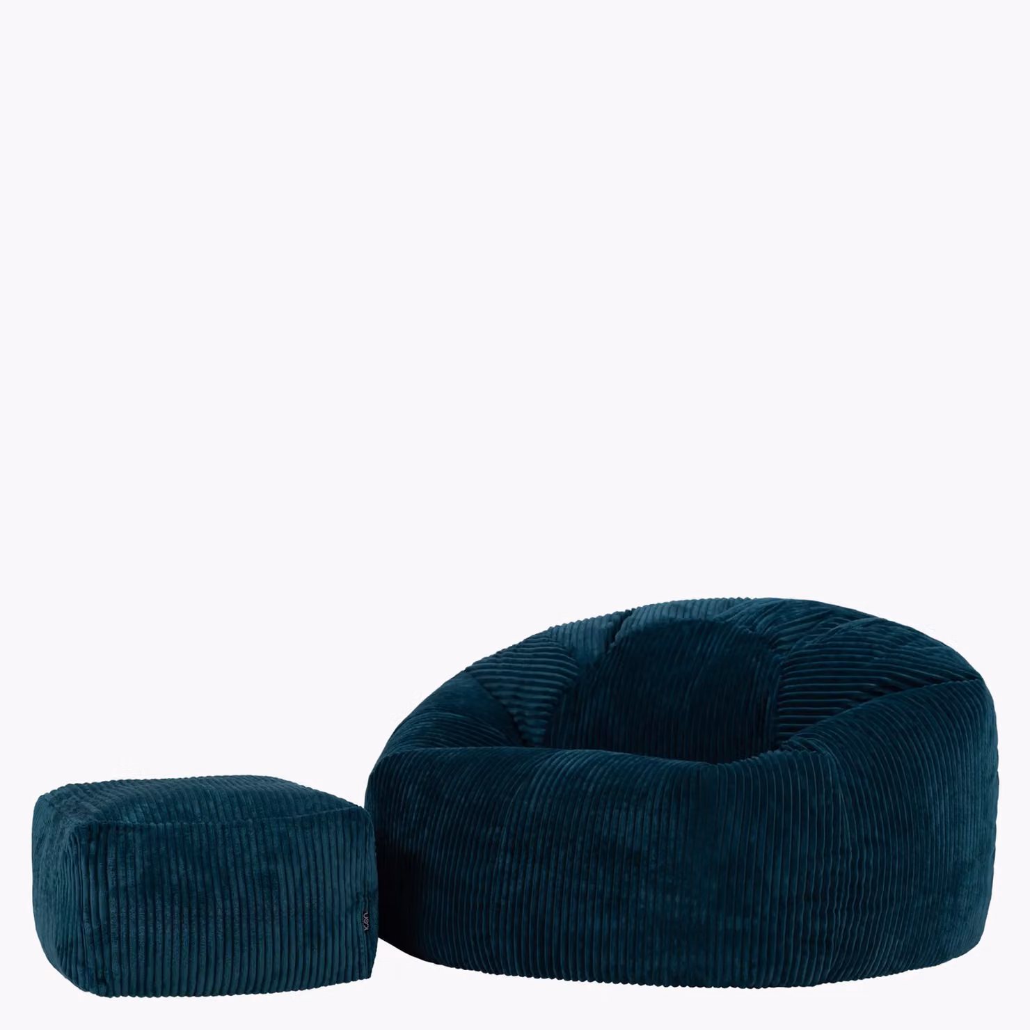 ICON Kingston XL Jumbo Cord Classic Dome Bean Bag and Footstool in Petrol – 2