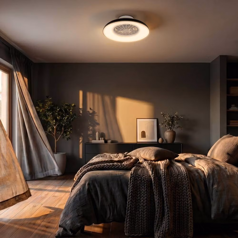 Briloner Black 24W CCT Dimmable LED Ceiling Light with Fan and Remote Control – 2