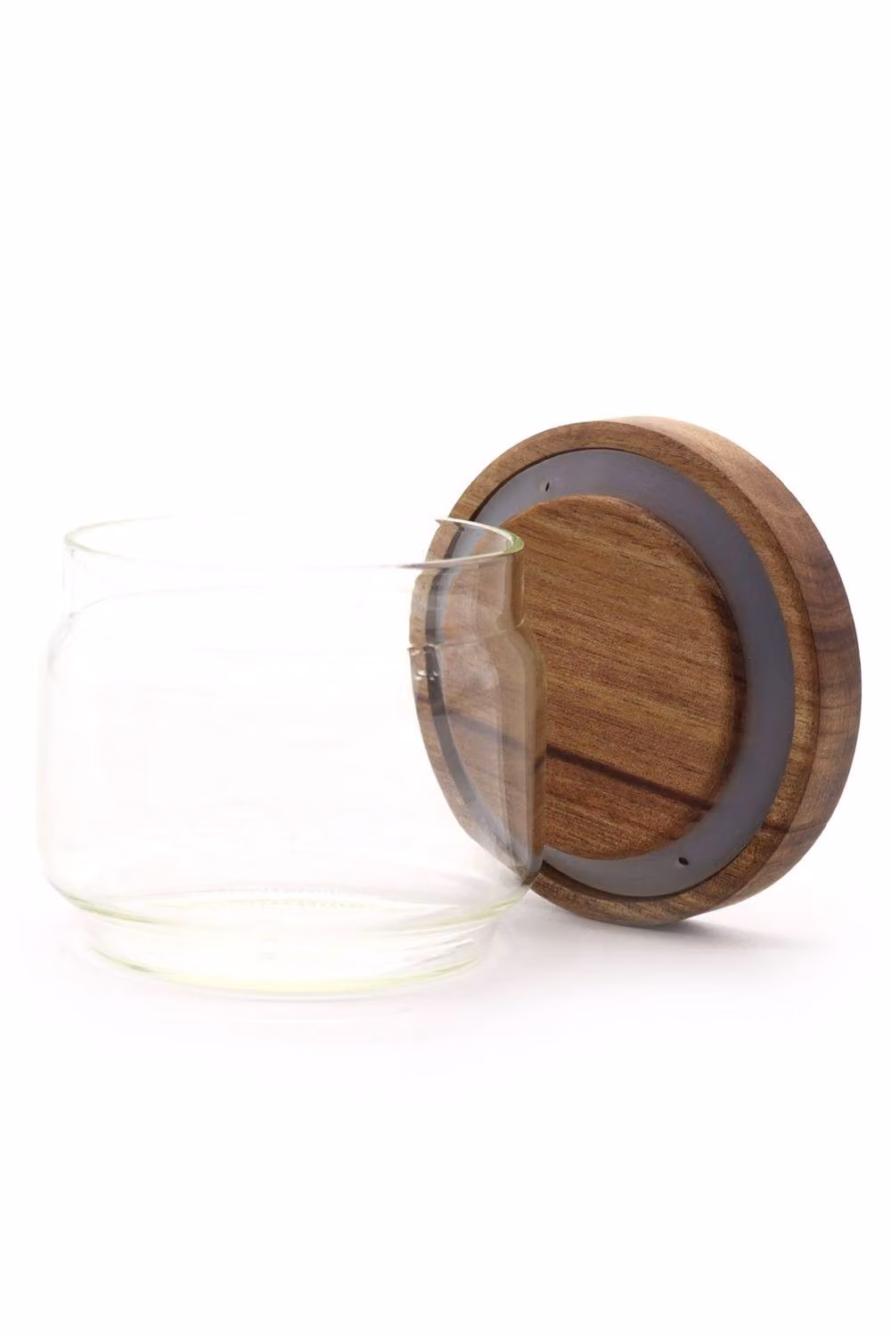 KDMD Cottage Bamboo Glass Jar in Transparent, Diameter: 7 cm – 2