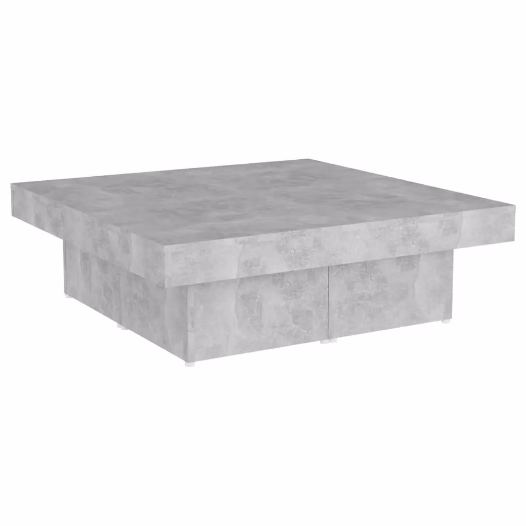 Berkfield Home Modern Square Coffee Table in Concrete Grey, W/D/H: 90 x 90 x 28 cm – 2
