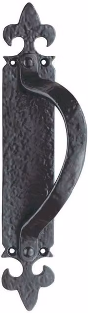 Loops Offset Traditional Forged Pull Handle in Black Antique, Left Hand – 2