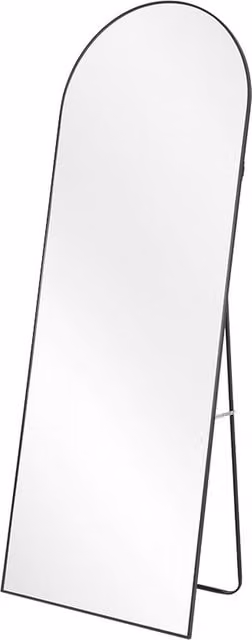 Livingandhome Modern Black Metal Frame Full Length Freestanding Mirror
