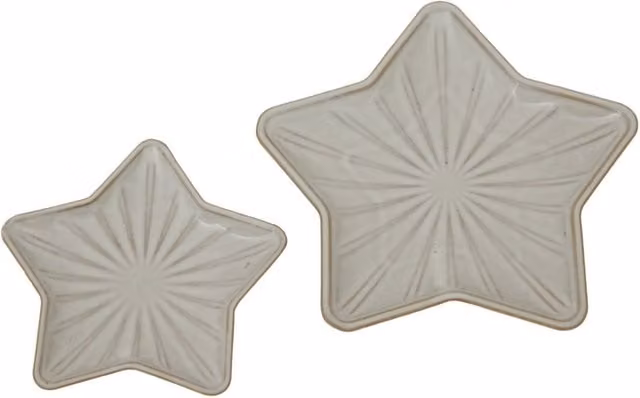 KDMK Geometric Star Ceramic Tabletop Dish in Brown and White