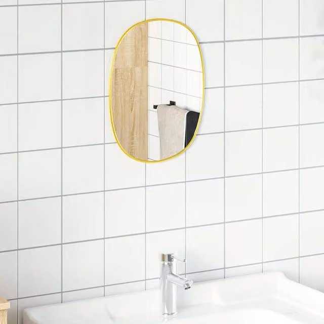 Berkfield Home Gold Rectangular Wall Mirror W: 30 cm, H: 25 cm – 1