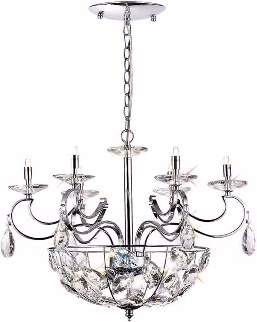 Netlighting Galilea Ceiling Pendant with Grey Crystal and Polished Chrome Finish