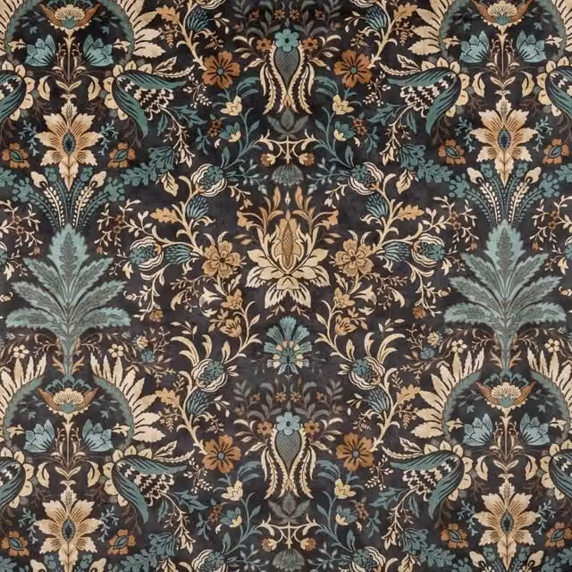 iLiv Pavilion Floral Velvet Fabric Armchair in Grey and Multicolour