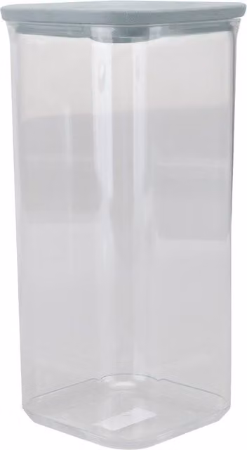 VFM Airtight Food Storage Container, 1.7 l, Grey and Transparent, Leakproof and Stackable Plastic Container