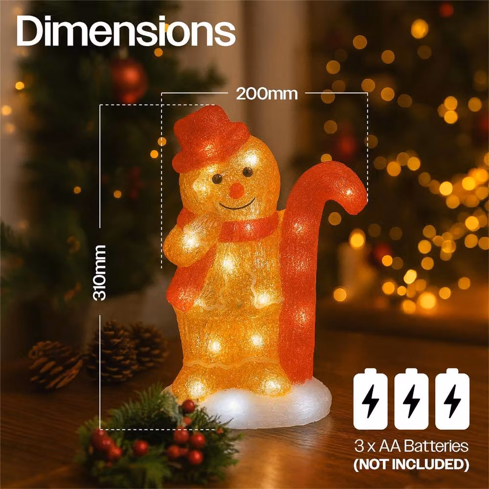 mysmartbuy Gingerbread Man LED Christmas Decoration, Warm White, Height: 31 cm – 2
