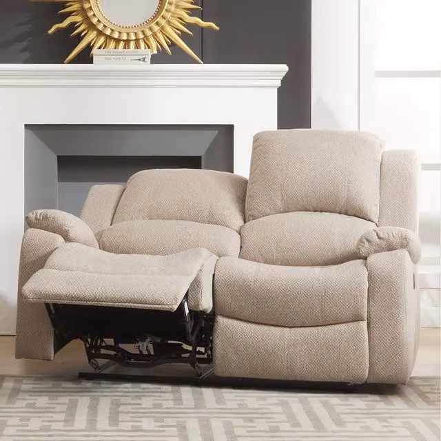 Artemis Home Marldon 2 Seat Electric Reclining Fabric Sofa in Beige