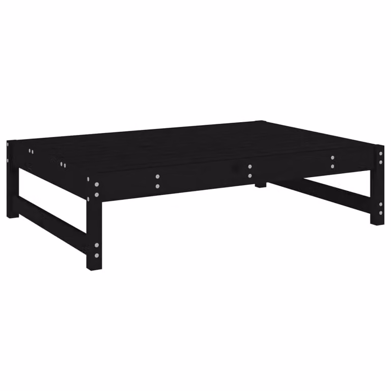 Berkfield Home Rustic Pine Garden Footstool in Black, W: 120 cm, D: 80 cm
