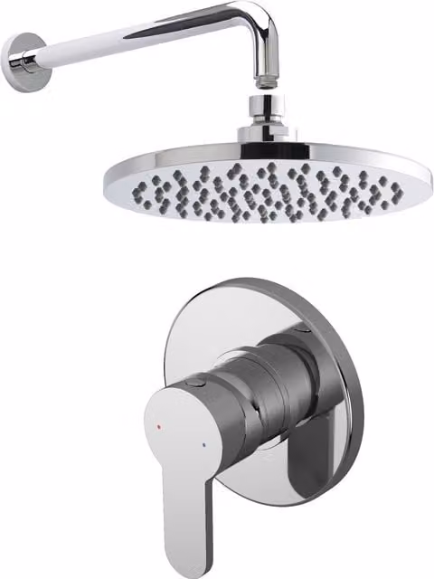 Balterley Pride Concealed Round Manual Valve Shower Bundle with Arm and Head in Silver/Chrome