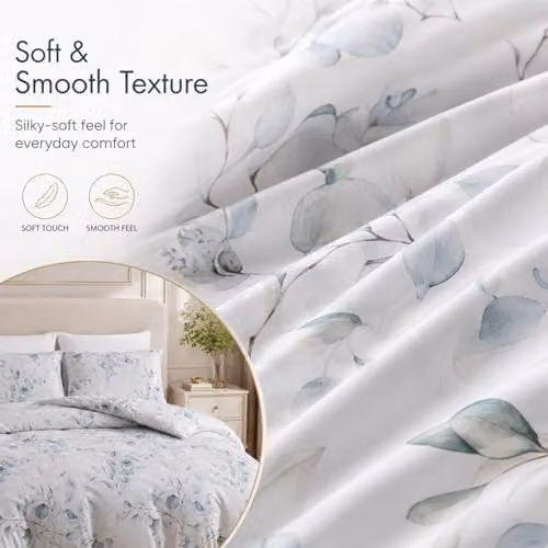 Lazzaro Home King Size Reversible Microfibre Duvet Cover and Pillowcase Set in White – 2