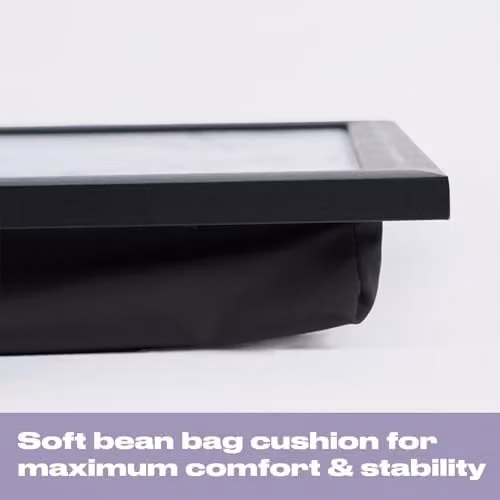 OHS Marble Effect Padded Lap Tray with Bean Bag Cushion in Grey/White – 7