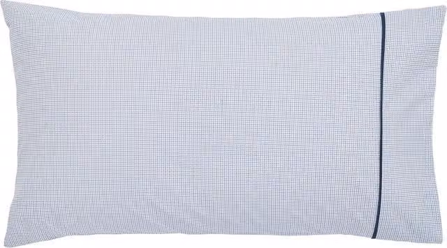 Bedeck of Belfast Kayah Pair of Indigo Blue Striped Cotton Percale Standard Pillowcases